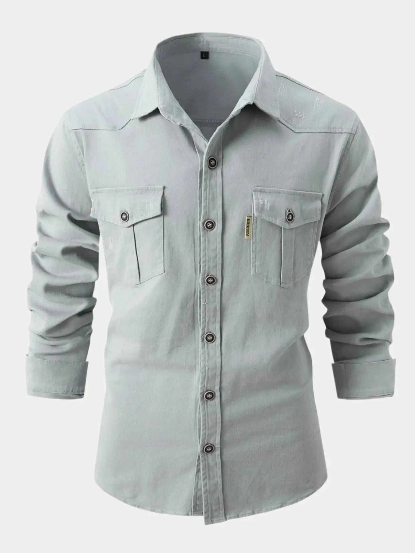 Men's Casual Denim Shirt | Long Sleeve Button-Up