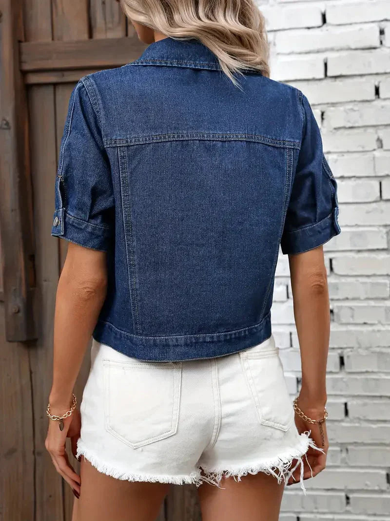 Sabrine Denim jacket | Denim shirt with short sleeves for women