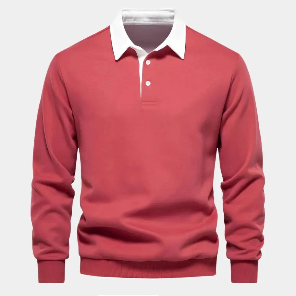 Men's Long-Sleeve Polo Sweatshirt | Casual & Stylish