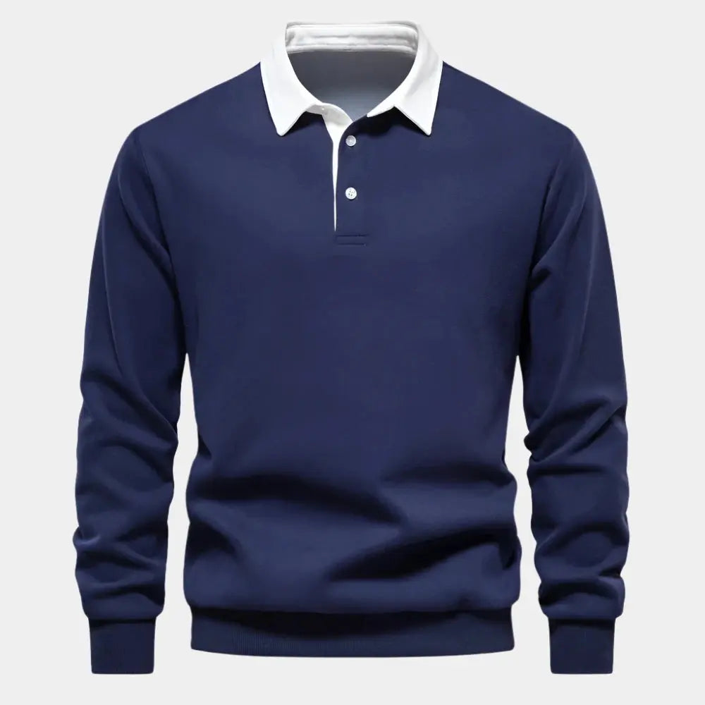 Men's Long-Sleeve Polo Sweatshirt | Casual & Stylish