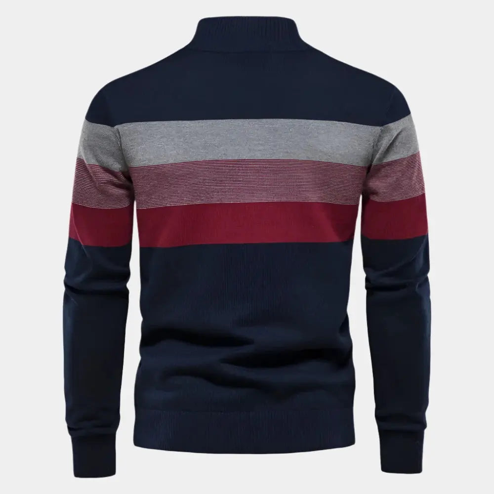 Men's Striped Quarter-Zip Sweater | Stylish & Warm