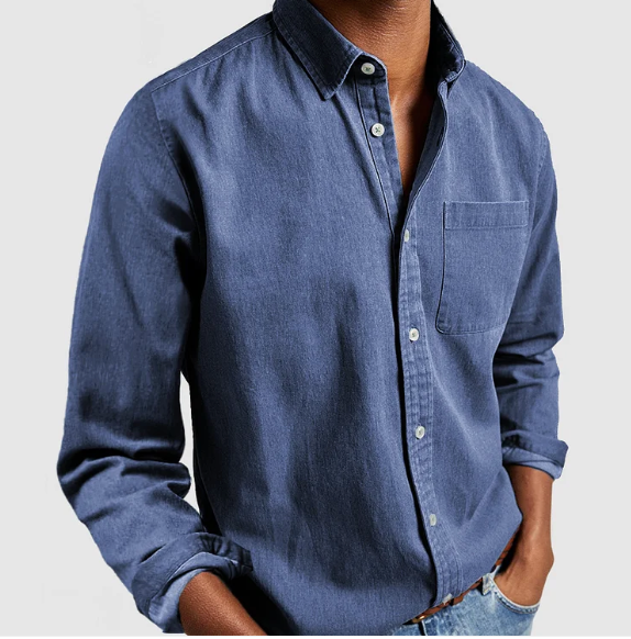 Men's Casual Denim Shirt | Soft Cotton Blend