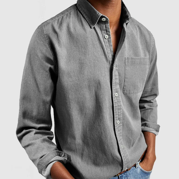 Men's Casual Denim Shirt | Soft Cotton Blend