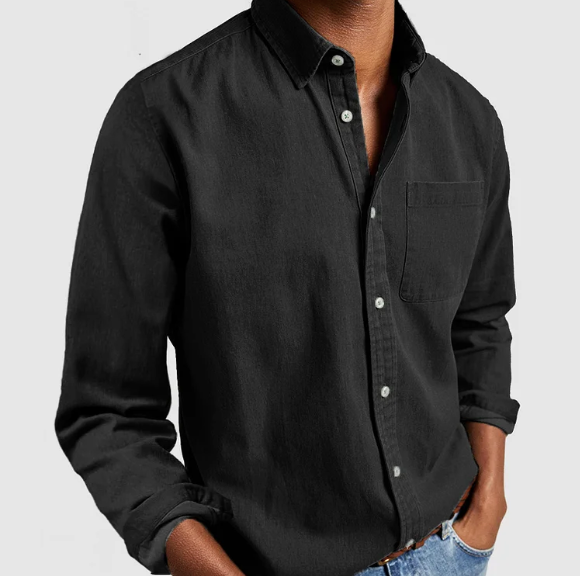 Men's Casual Denim Shirt | Soft Cotton Blend