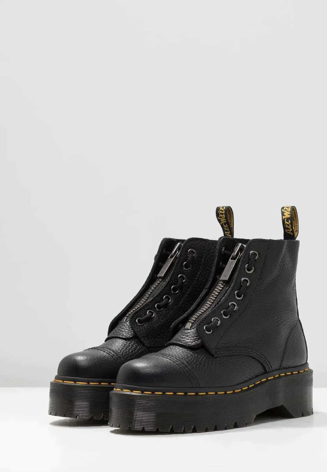 Black Leather Platform Ankle Boots | Chunky Sole