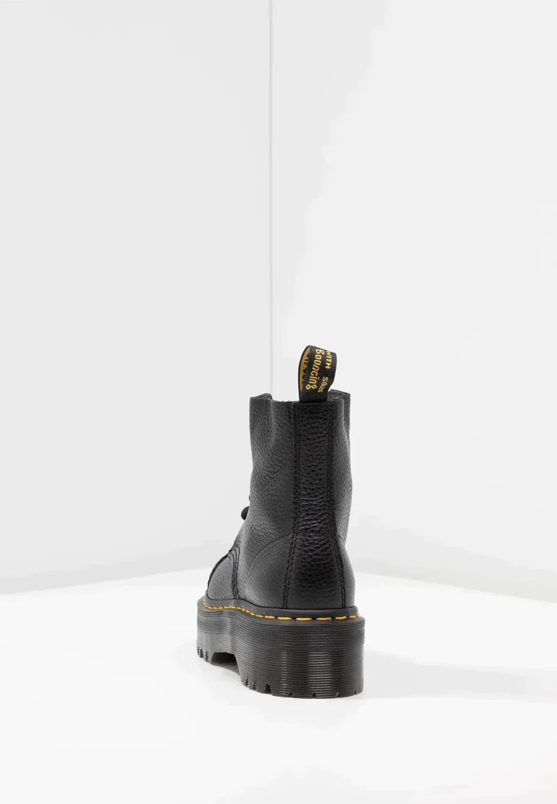 Black Leather Platform Ankle Boots | Chunky Sole