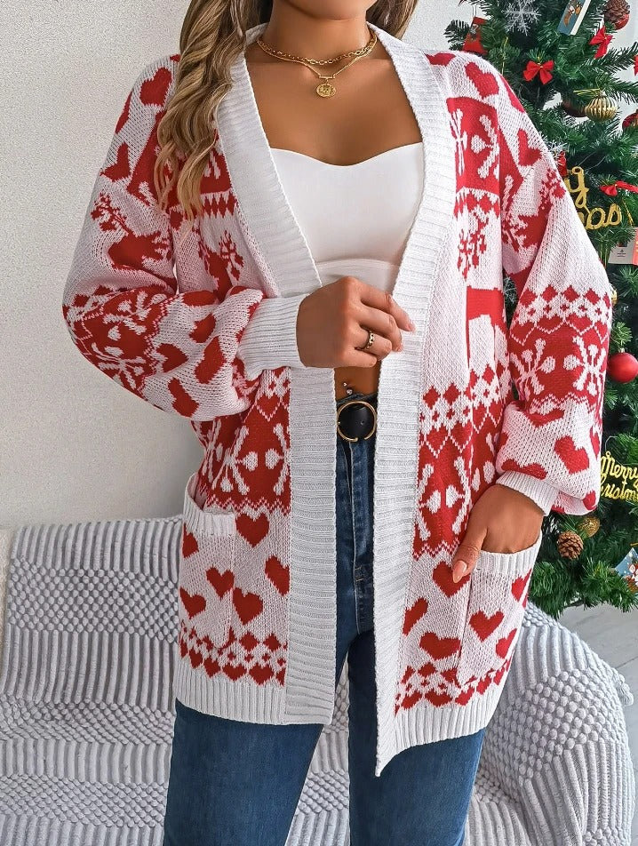 Christmas Knit Cardigan | Festive Reindeer Design