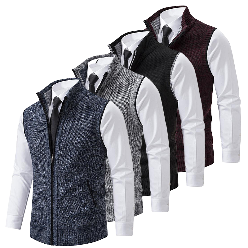 Men's Knitted Zipper Vest | Stylish & Warm Layer