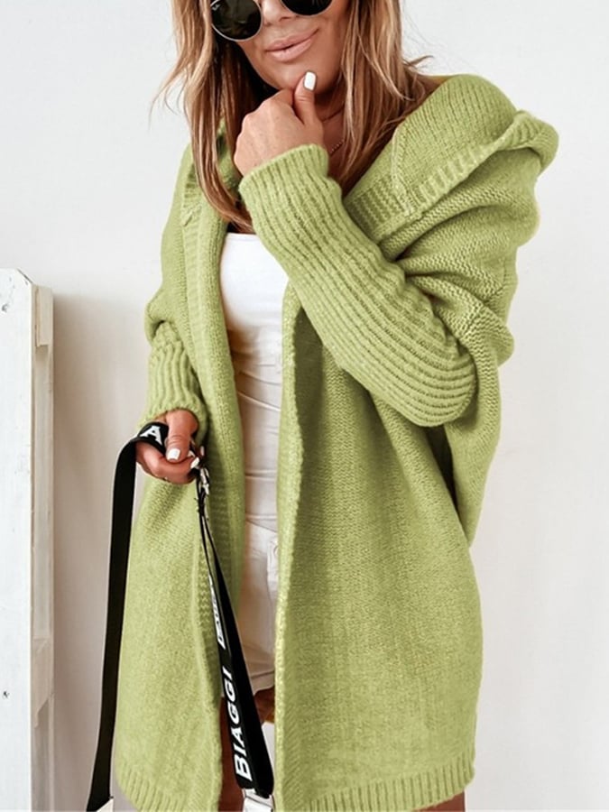 Women's Oversized Knit Cardigan | Hooded & Cozy