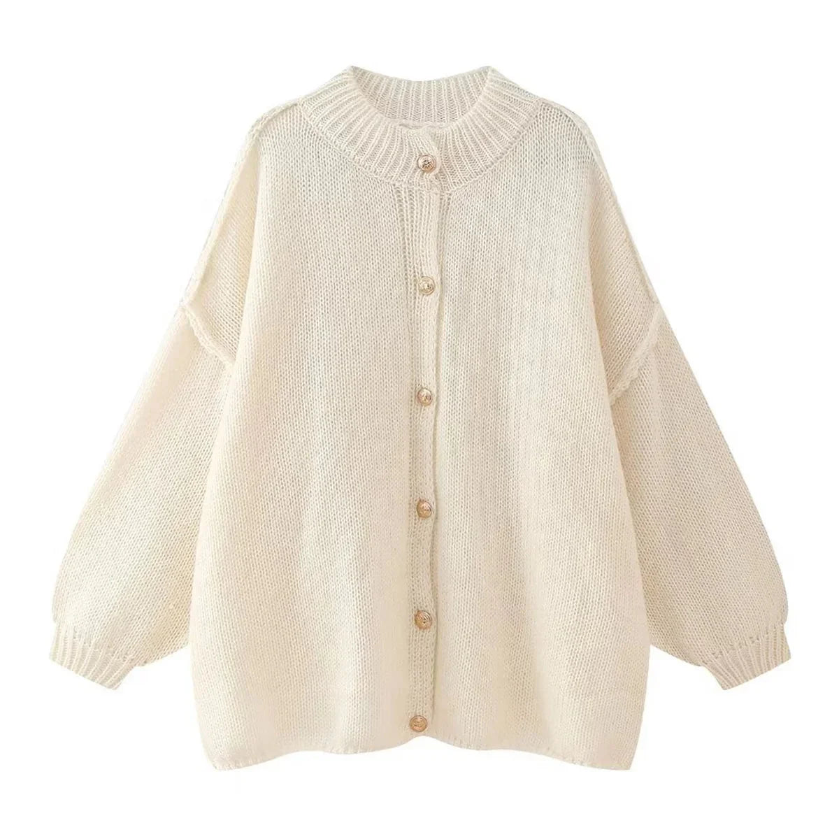 Oversized Knit Cardigan | Button-Up, Cozy & Stylish