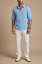 Men’s Button Neck Long Sleeve Shirt