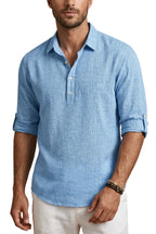 Men’s Button Neck Long Sleeve Shirt