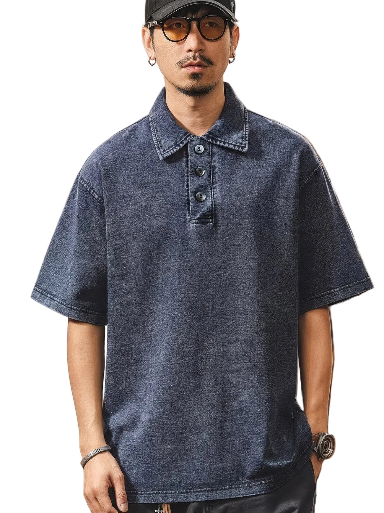 Men's Dropped Shoulder Polo Shirt