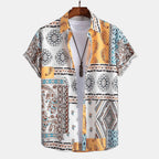 Men’s Printed Short Sleeve Shirt and Shorts Set