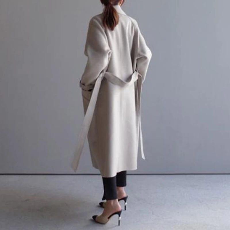 Elegant Wool Blend Trench Coat | Timeless Style