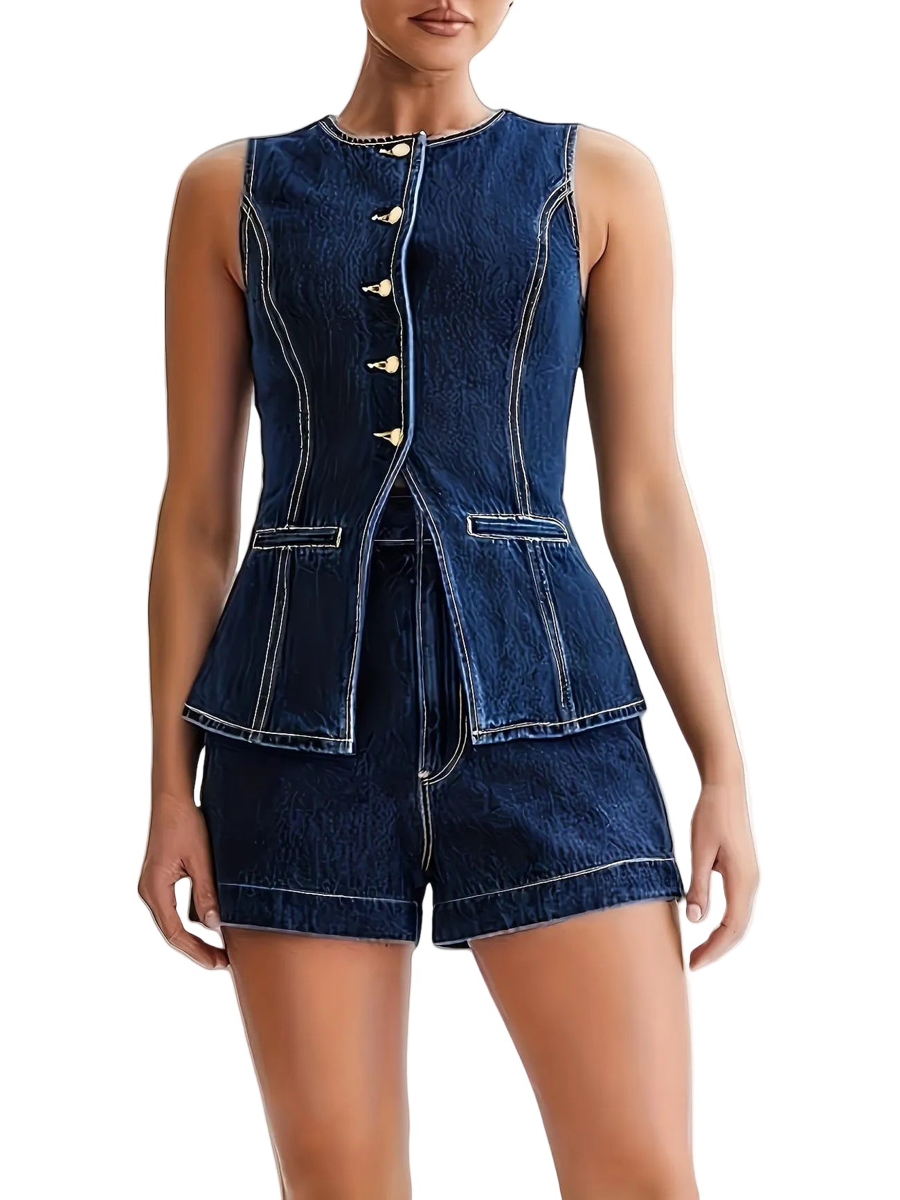 Women’s Two-Piece Set with Contrast Stitching