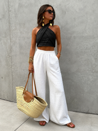 Women’s Cross Wrap Halter Crop Top