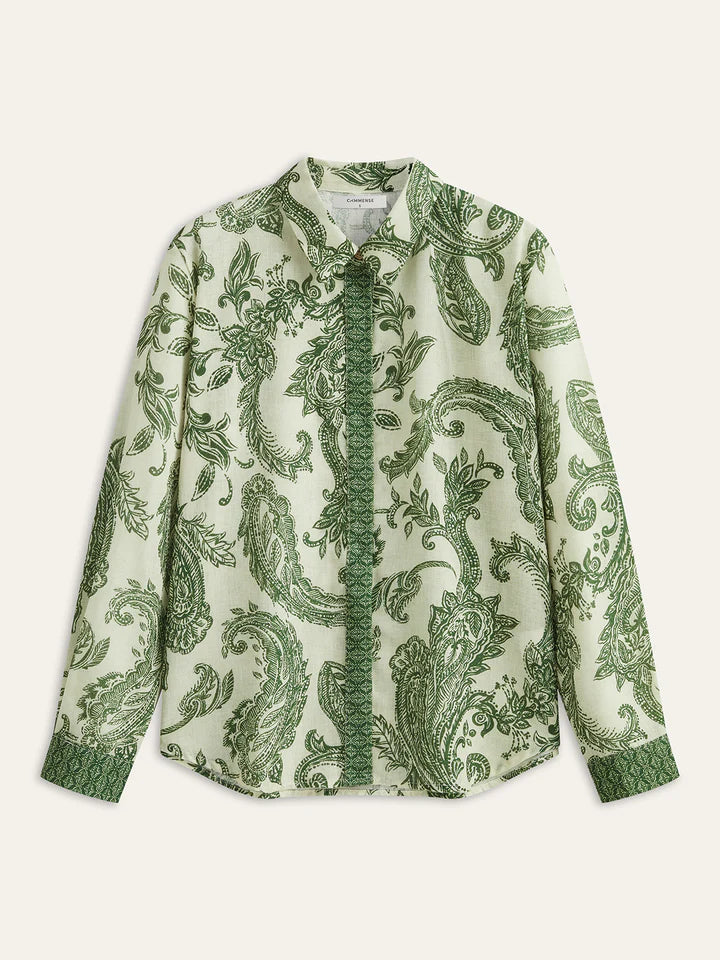 Women’s Paisley Print Button Front Shirt