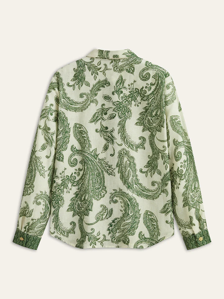 Women’s Paisley Print Button Front Shirt