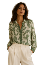 Women’s Paisley Print Button Front Shirt
